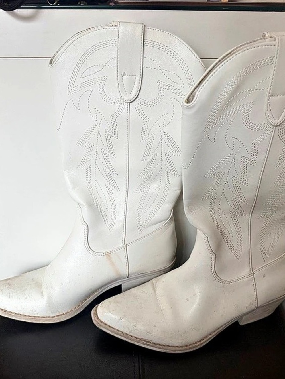 Steve Madden Western Cowboy Boots in White